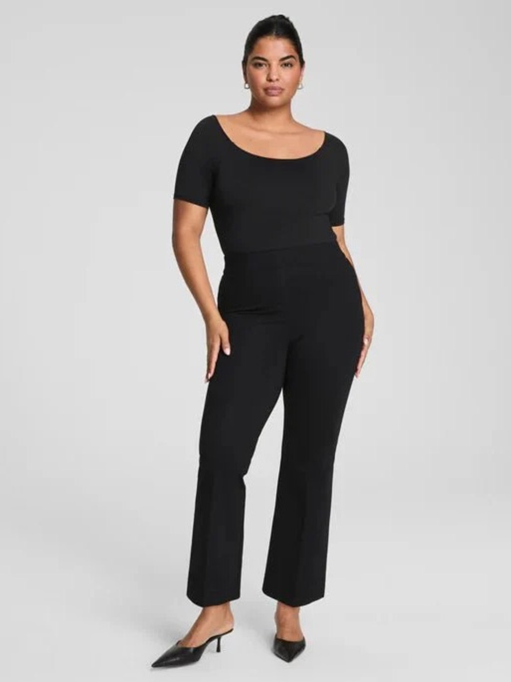 SPANX Kick Flare Ponte Pants Compression Black Style 20386T Size L
